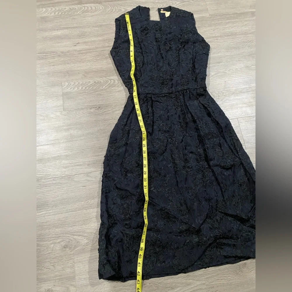 Nina Ricci Vintage Thalhimers Elegant Black‎ Sleeveless Dress Floral